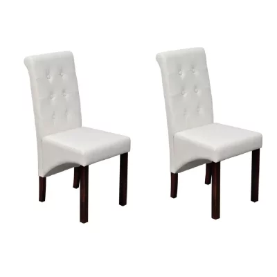 Vidaxl chaises de salle &agrave; manger 2 pcs blanc similicuir 60624