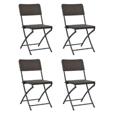 VIDAXL  chaises pliables de jardin 4 pcs pehd et acier 44552