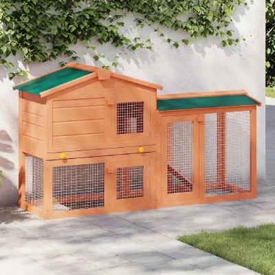 Vidaxl - Clapier large d'ext&eacute;rieur pour petits animaux de compagnie Bois Marron et vert