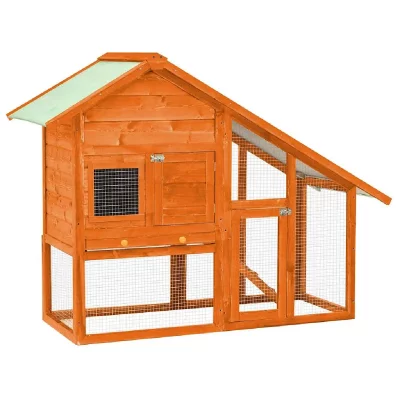 VIDAXL  Clapier Rouge 140x63x120 Cm Bois De Sapin Massif