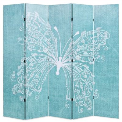 Vidaxl cloison de s&eacute;paration pliable 200 x 170 cm papillon bleu 245887