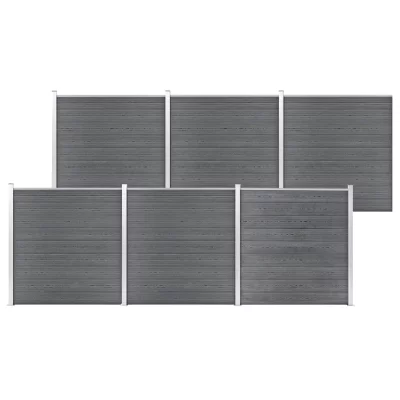 VIDAXL  cl&ocirc;ture de jardin wpc 1045x186 cm gris 3053229