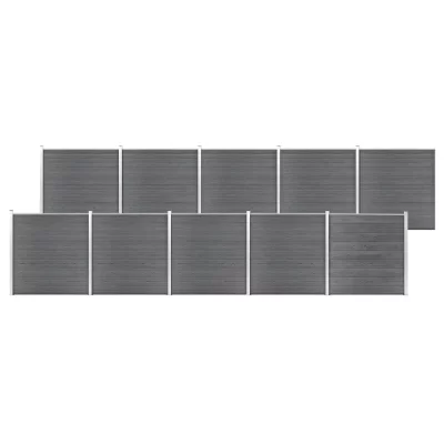 VIDAXL  cl&ocirc;ture de jardin wpc 1737x186 cm gris 3053233