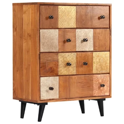 vidaXL Commode &agrave; tiroirs 60 x 30 x 75 cm Bois d'acacia massif 