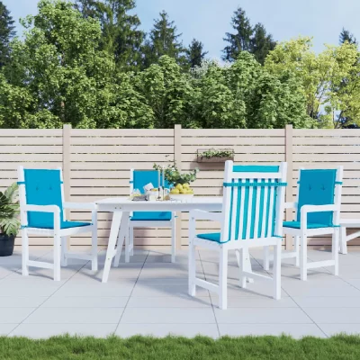 VIDAXL  - Coussins de chaise de jardin 4 pcs Bleu 100 x 50 x 3 cm Bleu