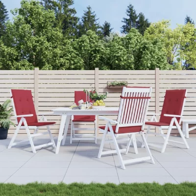 VIDAXL  coussins de chaise de jardin 4 pcs rouge bordeaux 120x50x3 cm