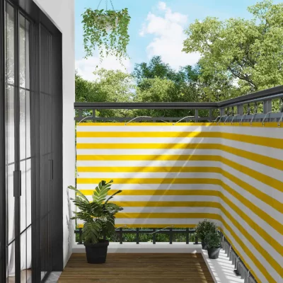 VIDAXL  &Eacute;cran De Balcon Jaune Et Blanc 120 X 200 Cm