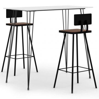 Vidaxl ensemble de bar 3 pcs blanc 3057832