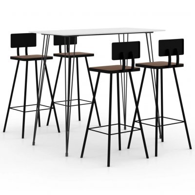 Vidaxl ensemble de bar 5 pcs blanc 3057833