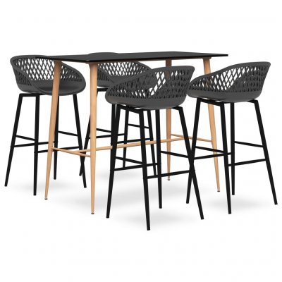 Vidaxl - Ensemble de bar 5 pcs Noir et gris