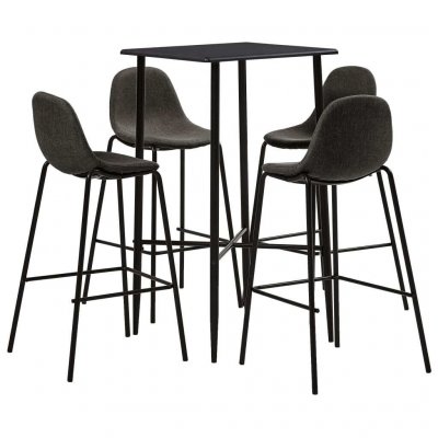 Vidaxl ensemble de bar 5 pcs tissu gris fonc&eacute; 279956
