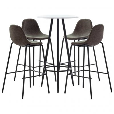 Vidaxl ensemble de bar 5 pcs tissu gris fonc&eacute; 3051134