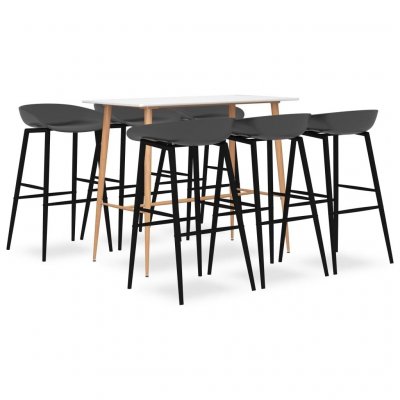 Vidaxl - Ensemble de bar 7 pcs Blanc et gris