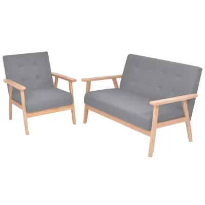 VIDAXL  - Ensemble de canap&eacute;s 2 pcs Tissu Gris clair Light grey