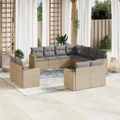 VIDAXL  Ensemble de Jardin 11 Pi&egrave;ces - Beige