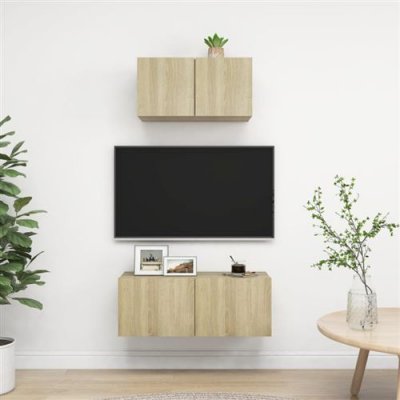 VIDAXL  ensemble de meuble tv 2 pcs ch&ecirc;ne sonoma agglom&eacute;r&eacute;