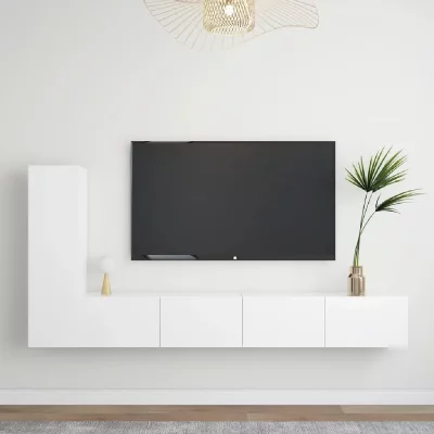 VIDAXL  - Ensemble de meuble tv 3 pcs Blanc Agglom&eacute;r&eacute;