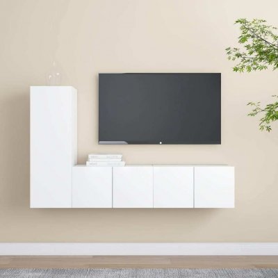 VIDAXL  - Ensemble de meuble tv 3 pcs Blanc Agglom&eacute;r&eacute; Blanc