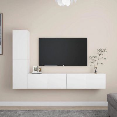 VIDAXL  - Ensemble de meuble tv 4 pcs Blanc Agglom&eacute;r&eacute;
