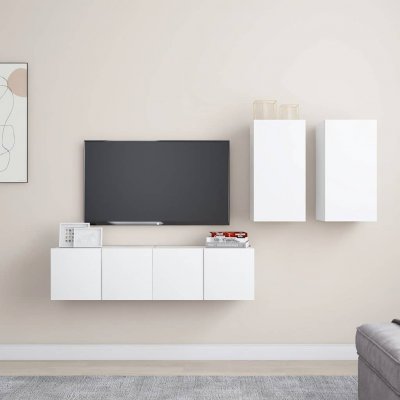 VIDAXL  - Ensemble de meuble tv 4 pcs Blanc Agglom&eacute;r&eacute; White