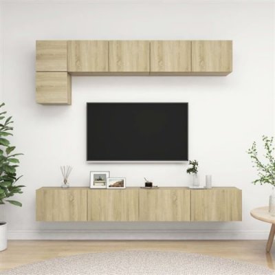  Vidaxl ensemble de meuble tv 5 pcs ch&ecirc;ne sonoma agglom&eacute;r&eacute;