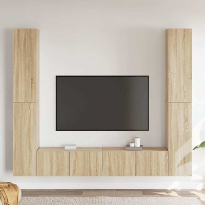 VIDAXL  Ensemble de meuble TV 6 pcs Ch&ecirc;ne sonoma Bois d'ing&eacute;nierie
