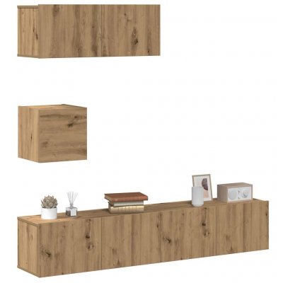  Vidaxl - Ensemble de meuble tv mural 4 pcs ch&ecirc;ne artisanal