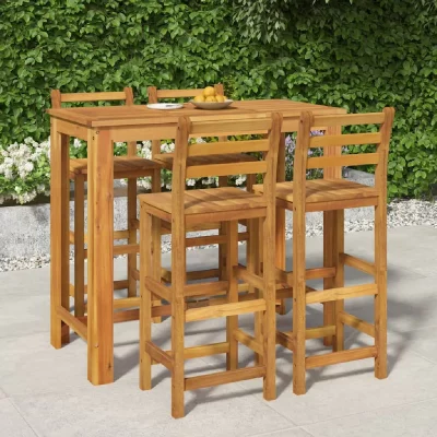 Vidaxl Ensemble De Salle &Agrave; Manger De Jardin 5 Pcs Bois D'acacia Solide