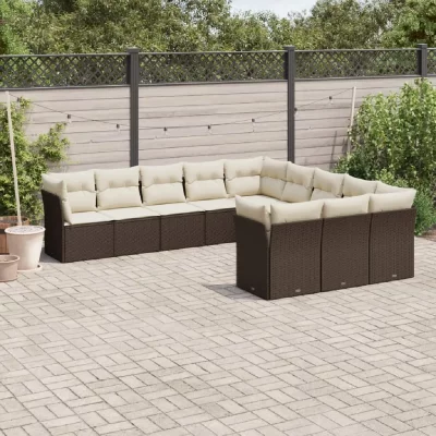 VIDAXL  Ensemble Salon de Jardin 11 pcs - Marron