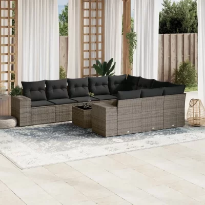 VIDAXL  Ensemble Salon de Jardin - Gris