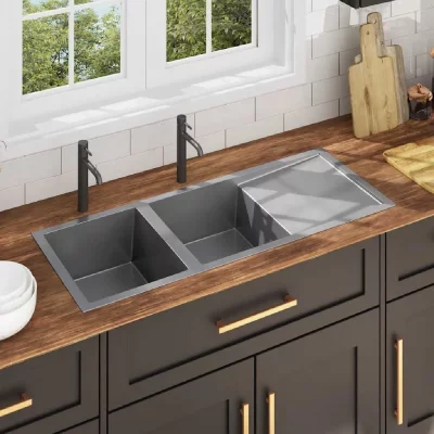 VIDAXL  &eacute;vier de cuisine fait &agrave; la main acier inoxydable 145081
