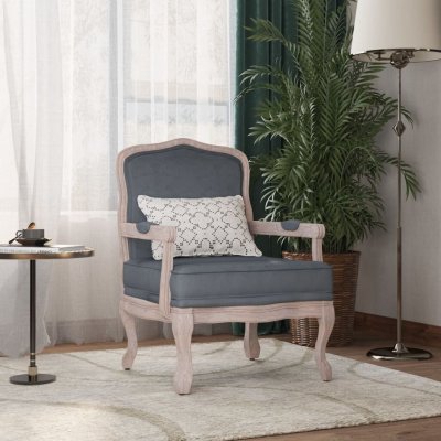 VIDAXL  fauteuil gris fonc&eacute; 64x64x90 cm velours