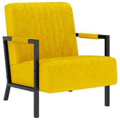 VIDAXL  fauteuil jaune moutarde velours