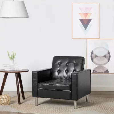 VIDAXL  fauteuil noir similicuir 247018