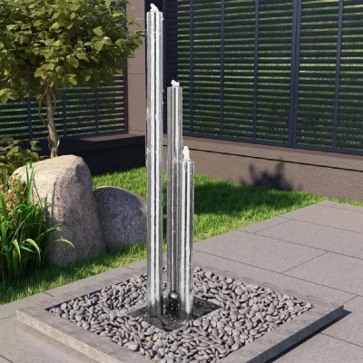 VIDAXL  - Fontaine de jardin Argent&eacute; 48x34x153 cm Acier inoxydable n/a