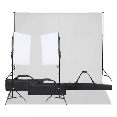  vidaXL Fotostudioset met verlichtingsset en achtergrond3094740 