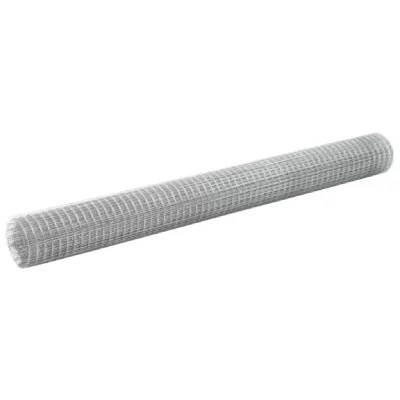 VIDAXL  grillage acier galvanis&eacute; 25 x 1,5 m carr&eacute; argent&eacute; 143621