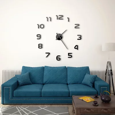 Vidaxl - Horloge murale 3D Design moderne 100 cm xxl Noir Noir