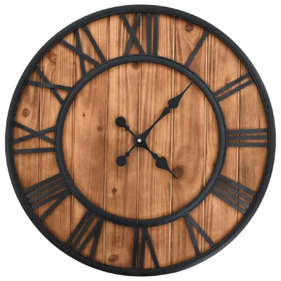 Vidaxl - Horloge murale vintage &agrave; quartz Bois et m&eacute;tal 60 cm xxl n/a