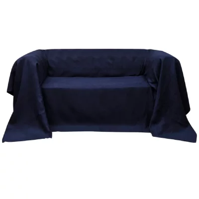 vidaXL Housse de canap&eacute; Micro-su&egrave;de Bleu marine 140x210 cm 