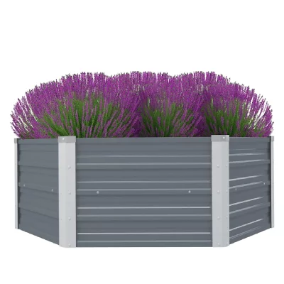 VIDAXL  - Jardini&egrave;re 129 x 129 x 46 cm cm Acier galvanis&eacute; Gris Gris