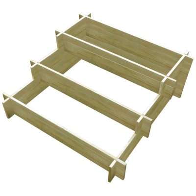 VIDAXL  jardini&egrave;re &agrave; 3 niveaux 90 x 90 x 35 cm bois impr&eacute;gn&eacute; 41916