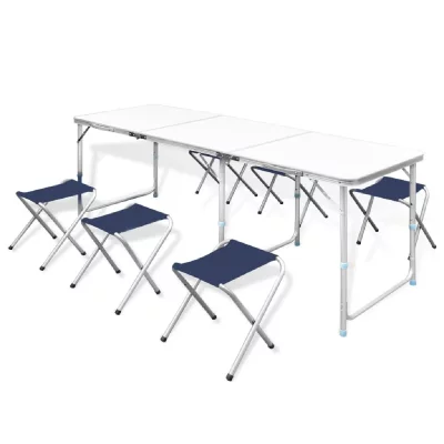 VIDAXL  jeu de table pliable de camping et 6 tabourets 180x60 cm 41329