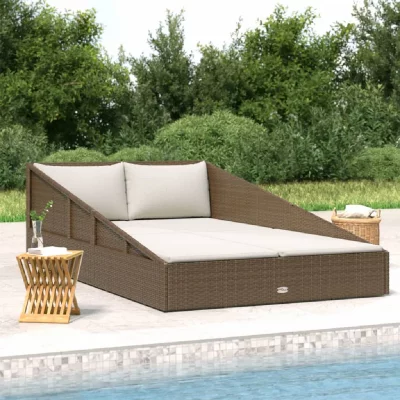 VIDAXL  - Lit de jardin Marron 201x139 cm R&eacute;sine tress&eacute;e Marron