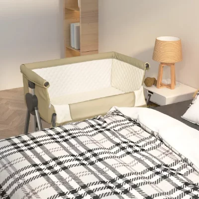 VIDAXL  - Lit pour b&eacute;b&eacute; avec matelas Taupe Tissu de lin
