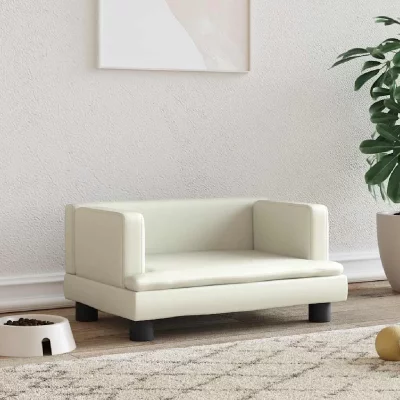 VIDAXL  Lit Pour Chien Cr&egrave;me 60x40x30 Cm Similicuir