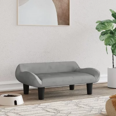 VIDAXL  Lit Pour Chien Gris Clair 70x40x24 Cm Velours