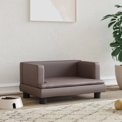 VIDAXL  Lit Pour Chien Marron 60x40x30 Cm Similicuir
