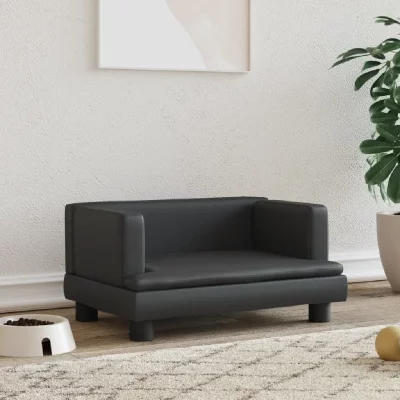 VIDAXL  Lit Pour Chien Noir 60x40x30 Cm Similicuir
