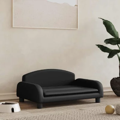 VIDAXL  Lit Pour Chien Noir 70x45x30 Cm Similicuir